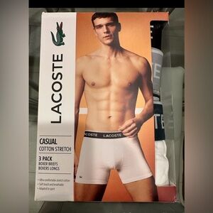 Lacoste Casual Cotton Stretch Boxer Briefs - Black, White, Gray
